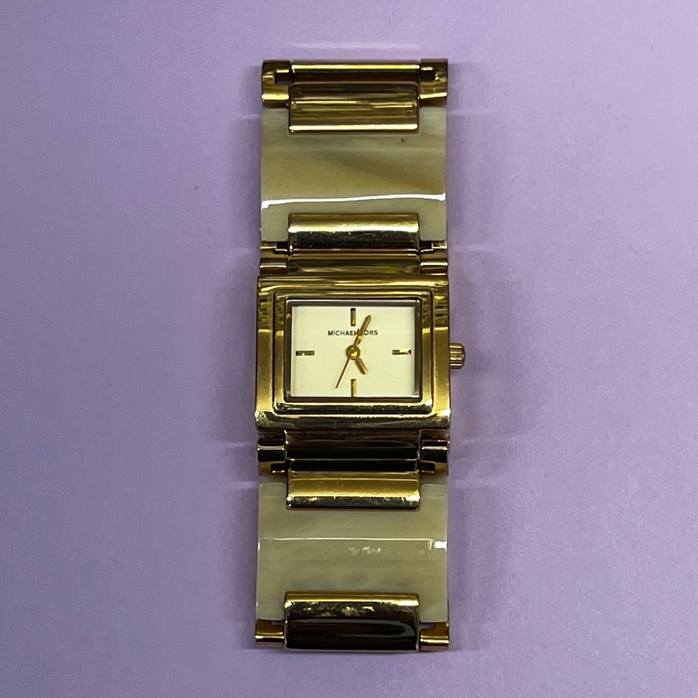 Michael Kors Tortoise Shell and Gold Link Watch